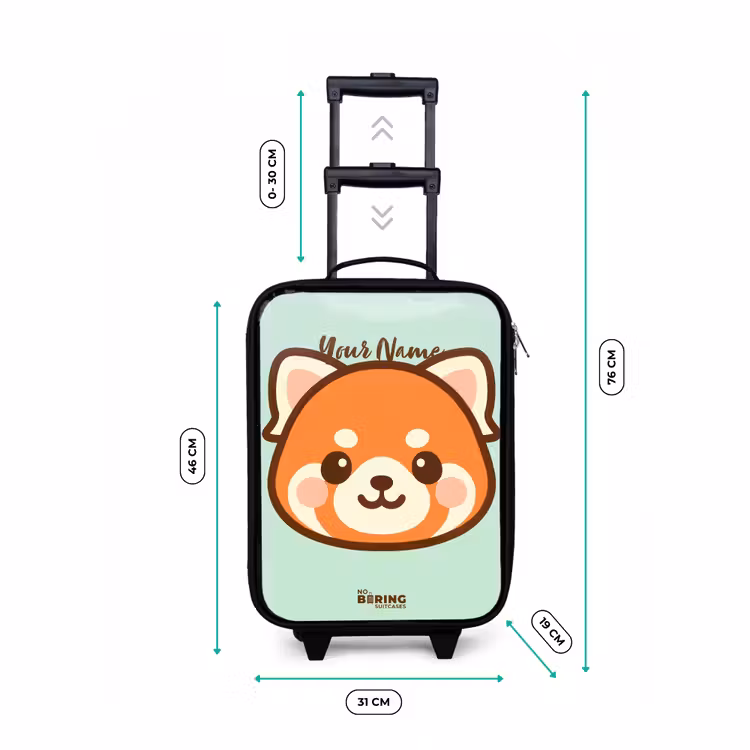 Children's suitcase - Kawai - Red panda - Green — 3
