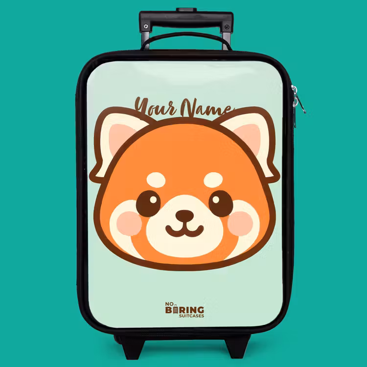 Children's suitcase - Kawai - Red panda - Green — 4