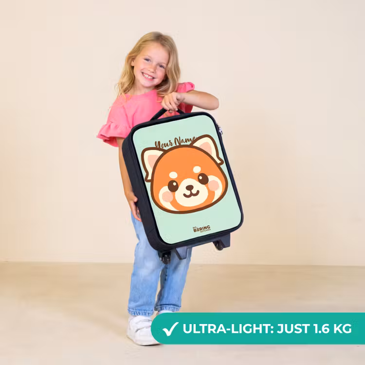 Children's suitcase - Kawai - Red panda - Green — 5