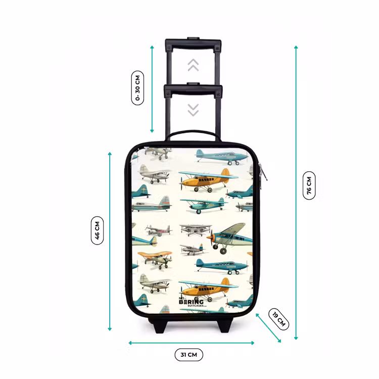 Children's suitcase - Vintage propeller plane pattern — 2