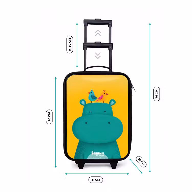 Children's suitcase - Hippo - Birds - Yellow — 3