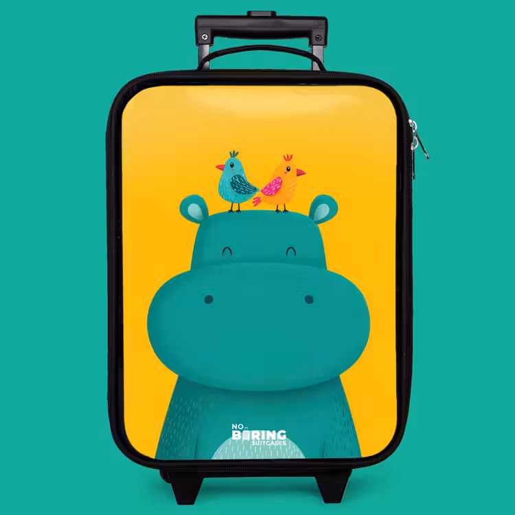 Children's suitcase - Hippo - Birds - Yellow — 4