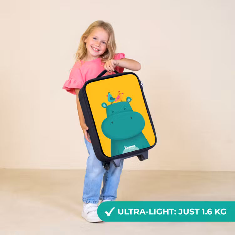Children's suitcase - Hippo - Birds - Yellow — 5