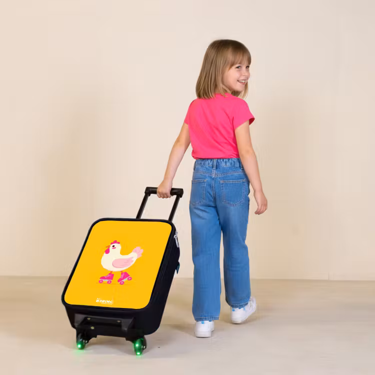 Children's suitcase - Kip - Roller skates - Yellow — 2
