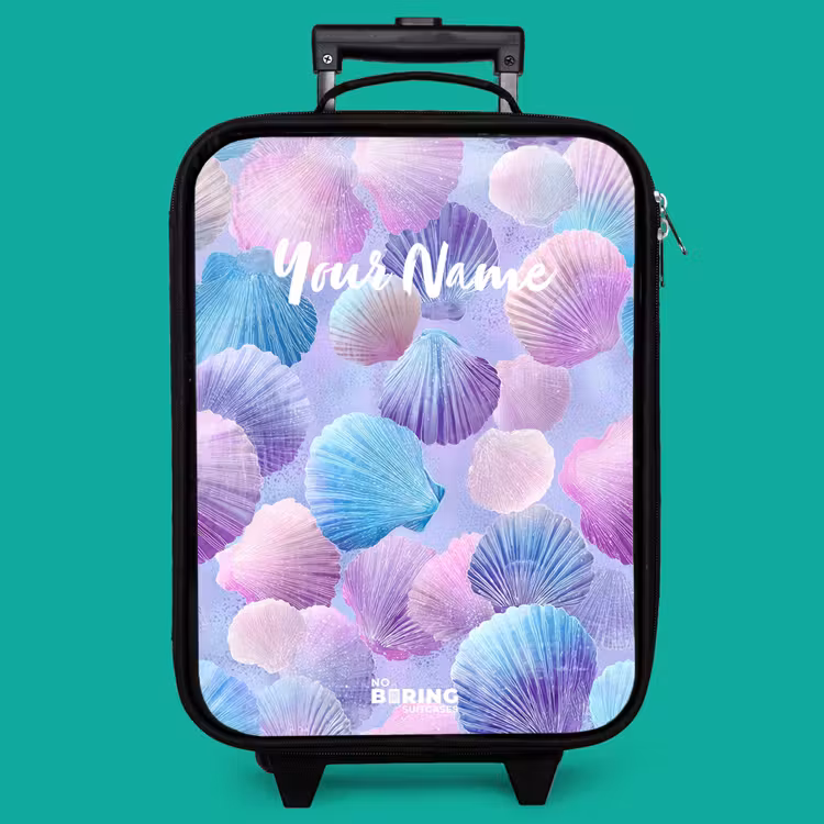 Children's suitcase - Colored shells on a purple background — 4