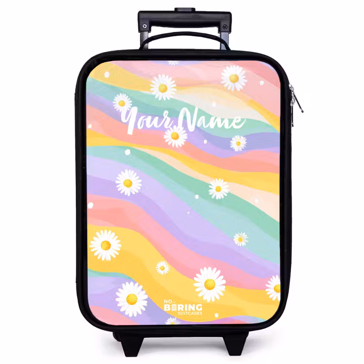 Children's suitcase - Daisies on rainbow background — 1