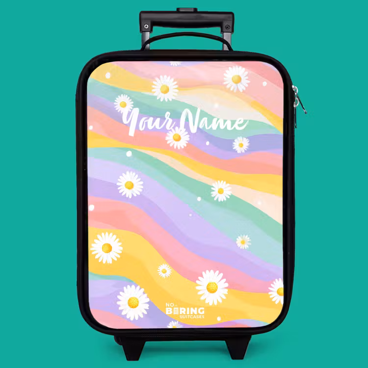 Children's suitcase - Daisies on rainbow background — 4