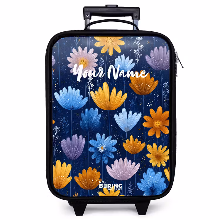 Children's suitcase - Flowers on a dark blue background — 1