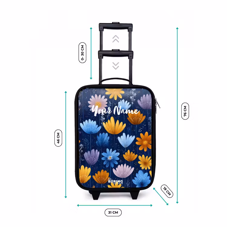 Children's suitcase - Flowers on a dark blue background — 3