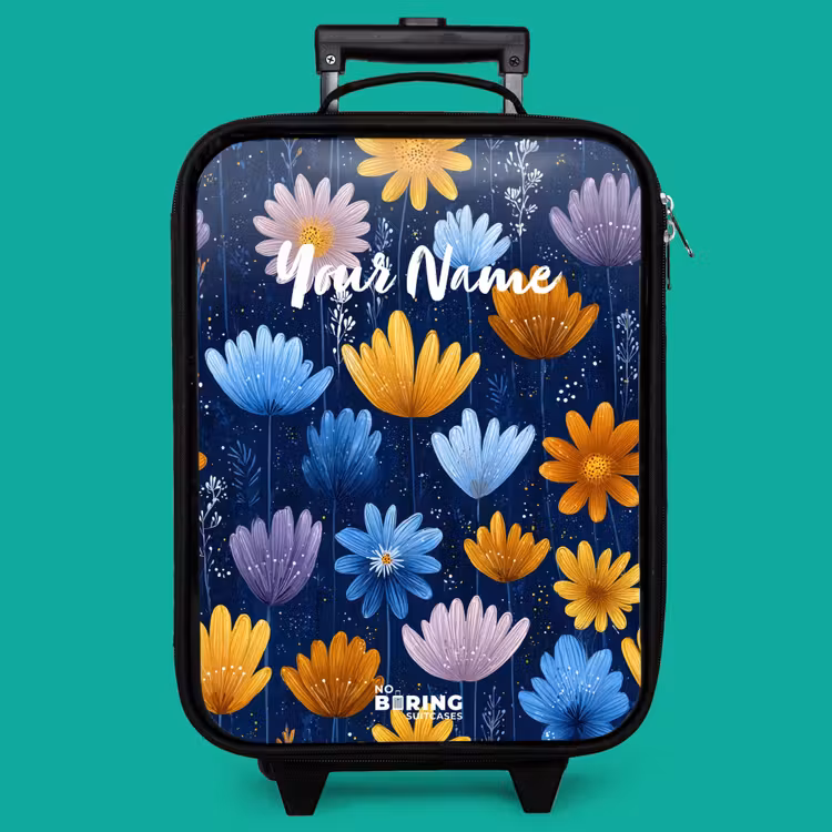 Children's suitcase - Flowers on a dark blue background — 4