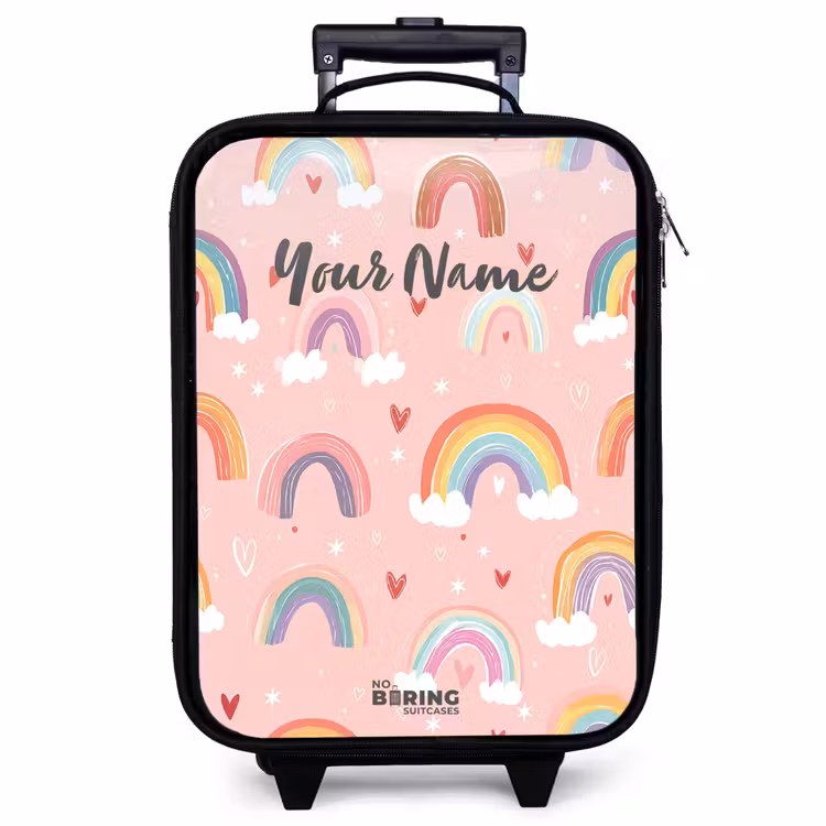 Children's suitcase - Rainbows on a pink background — 1
