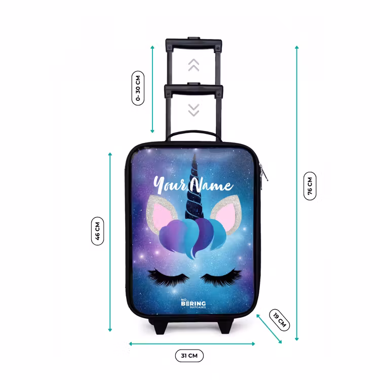 Children's suitcase - Unicorn on a starry sky background — 3
