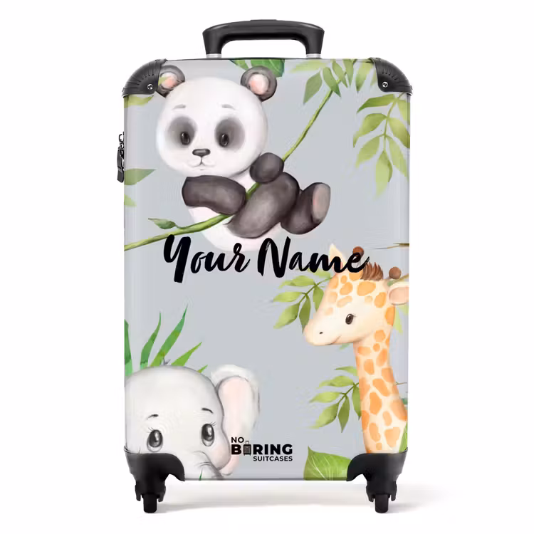 Suitcase with name - Animals in the jungle — 1