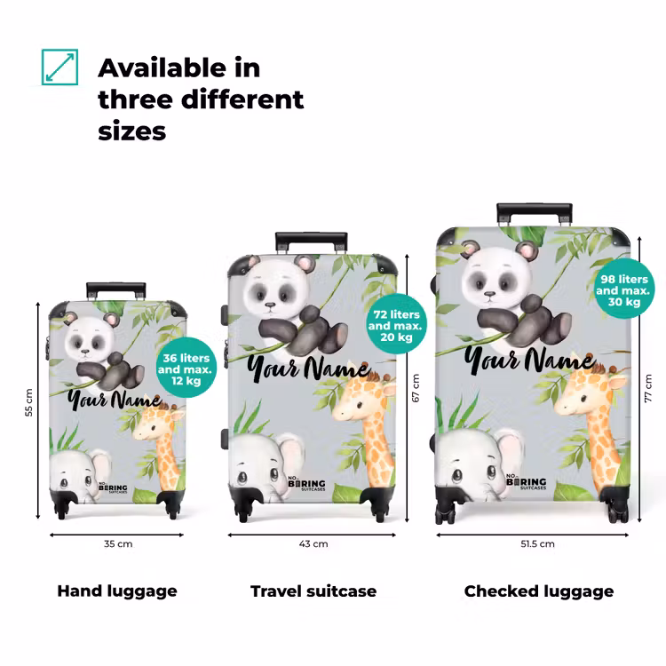 Suitcase with name - Animals in the jungle — 3