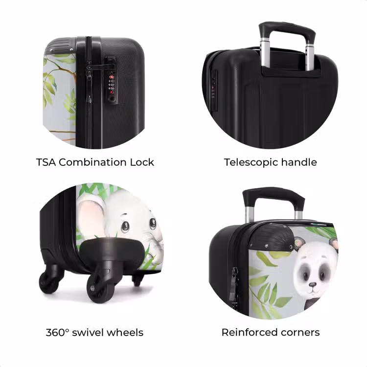 Suitcase with name - Animals in the jungle — 8