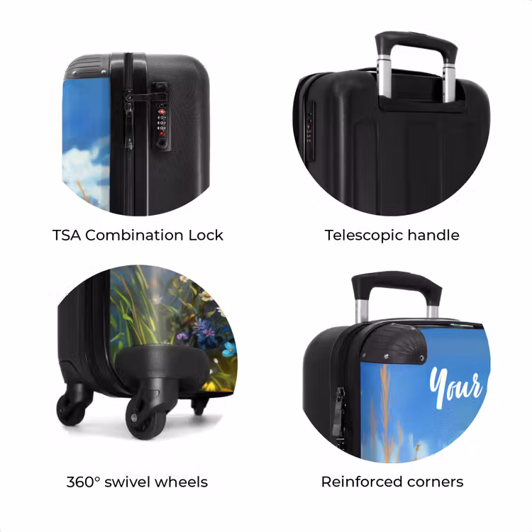 Suitcase with name - Bailey flower deer — 8