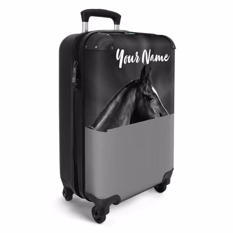 Suitcase with name - black-stallion-in-profile-horsepower — 2