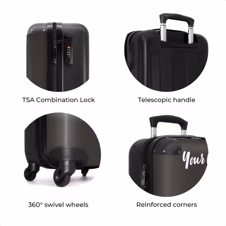 Suitcase with name - Blue car with gray flames — 8