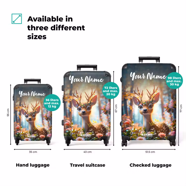 Suitcase with name - Bo flower antlers — 3