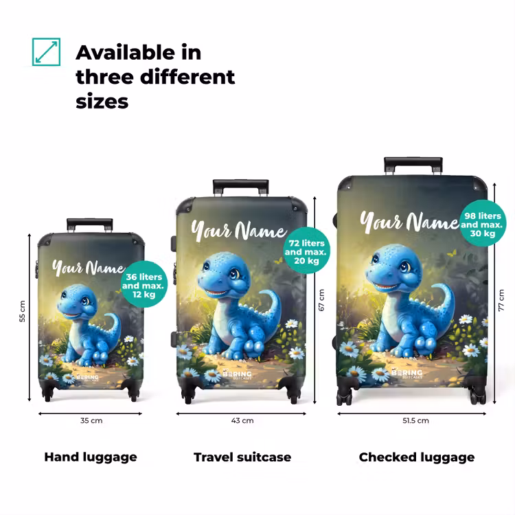 Suitcase with name - Branco Brontosaurus — 3