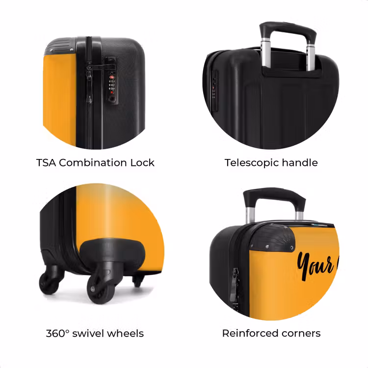 Suitcase with name - Brown car with yellow flames — 8