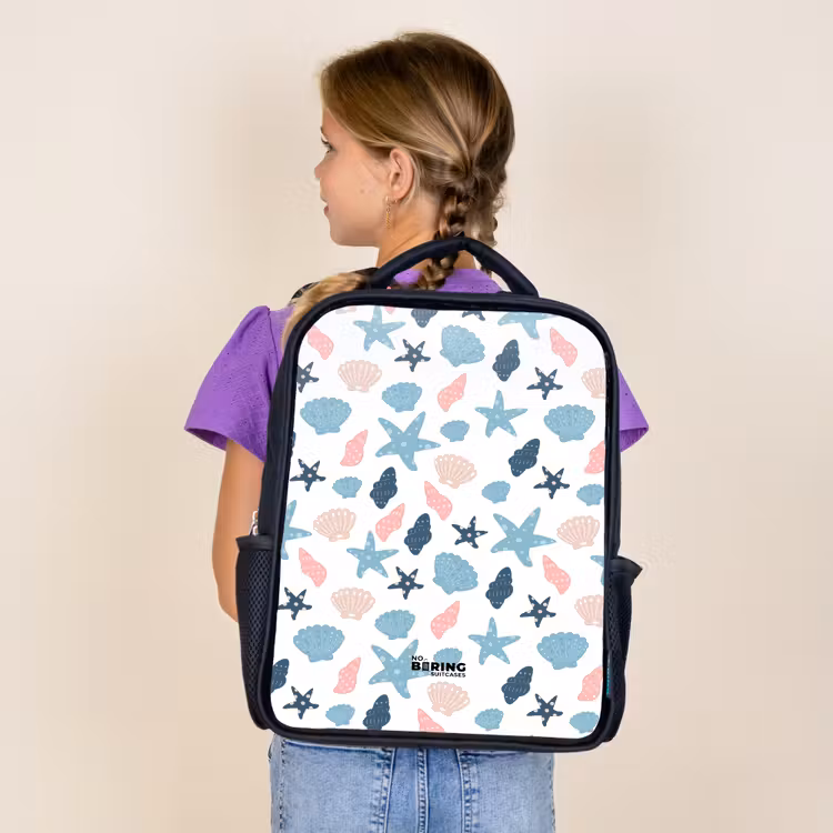Kids backpack - Black - Shells pattern colorful — 4