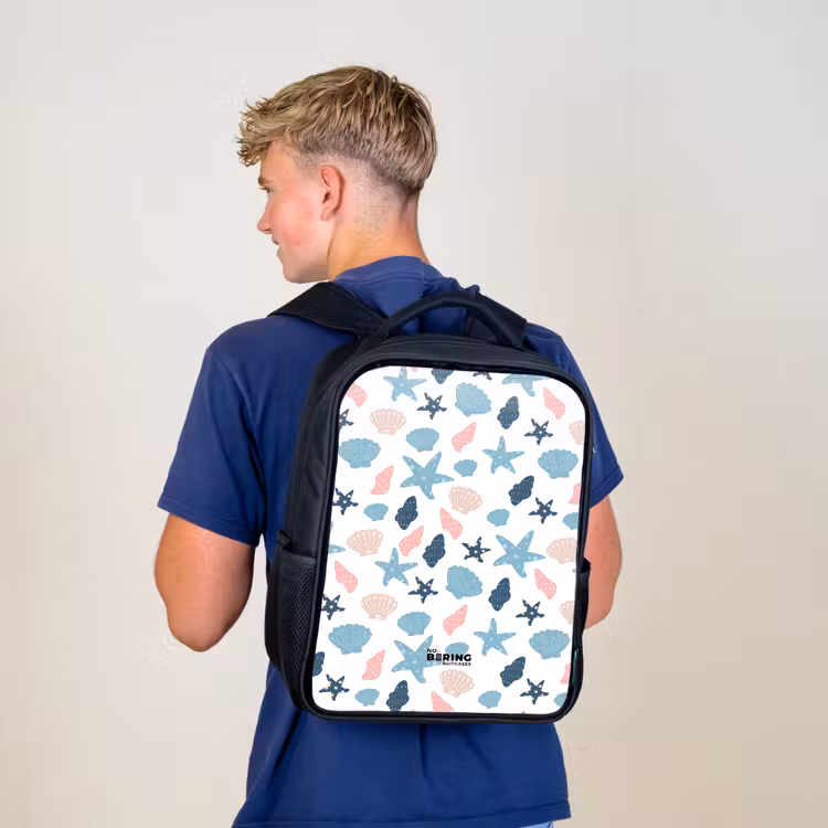 Kids backpack - Black - Shells pattern colorful — 5