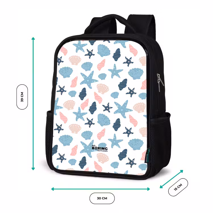 Kids backpack - Black - Shells pattern colorful — 7