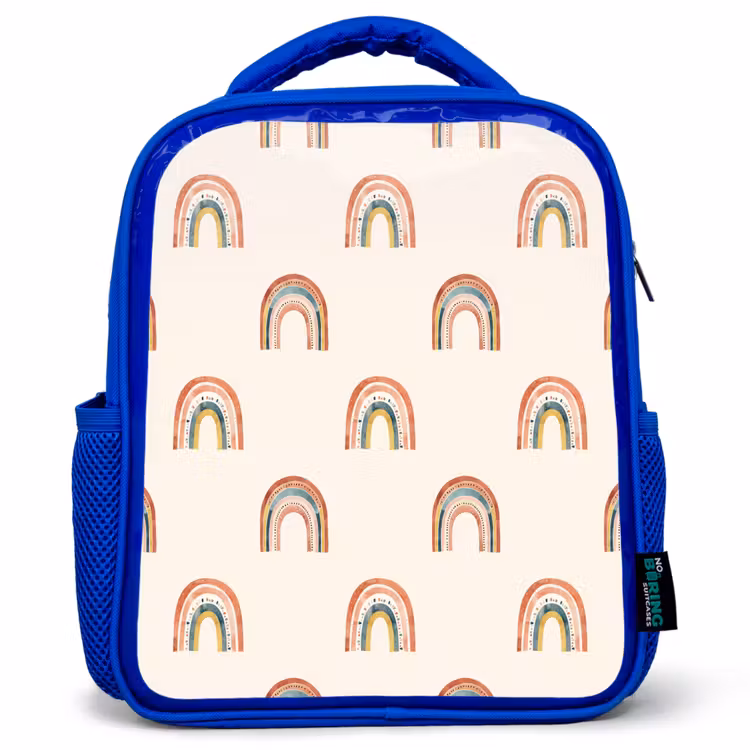 Kids backpack - Blue - Boho - Rainbow - Pattern — 1