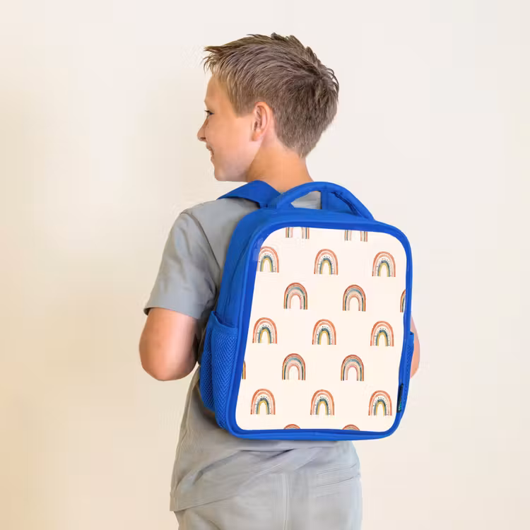 Kids backpack - Blue - Boho - Rainbow - Pattern — 2