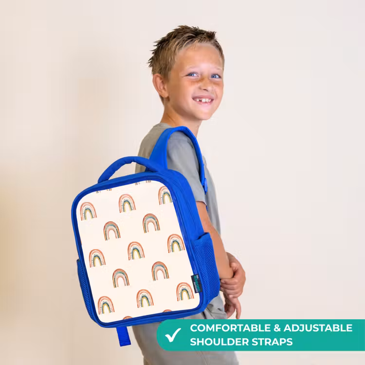 Kids backpack - Blue - Boho - Rainbow - Pattern — 4