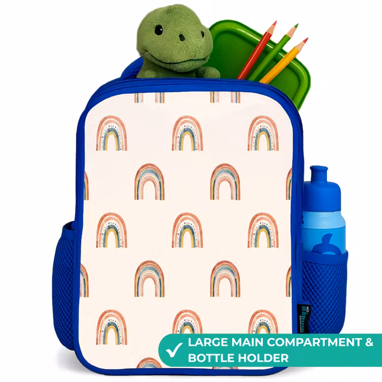 Kids backpack - Blue - Boho - Rainbow - Pattern — 5