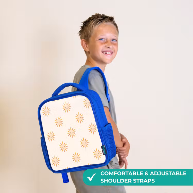 Kids backpack - Blue - Cheerful - Sun - Blush - Boho — 4