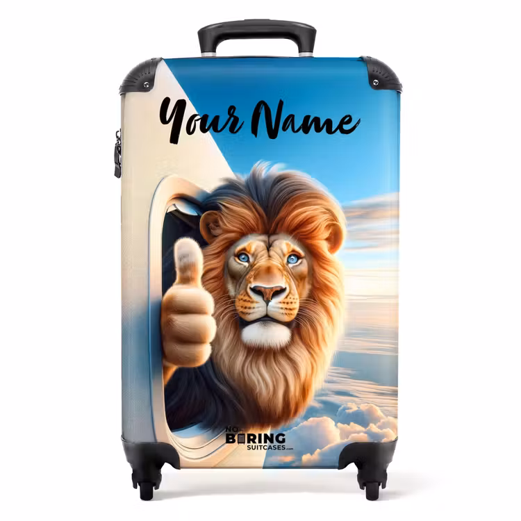 Suitcase with name - Air pilot lion — 1