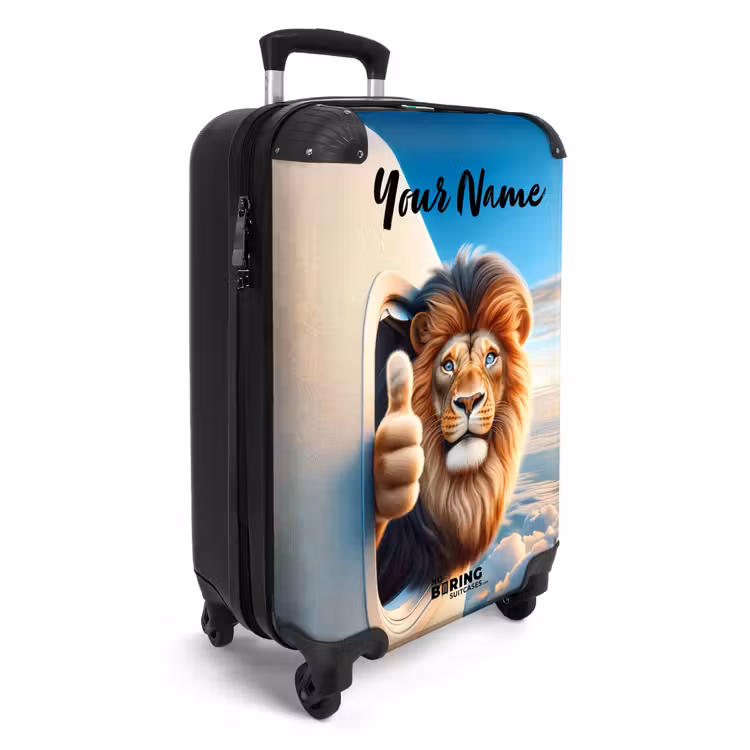 Suitcase with name - Air pilot lion — 2
