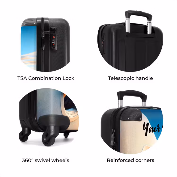 Suitcase with name - Air pilot lion — 8