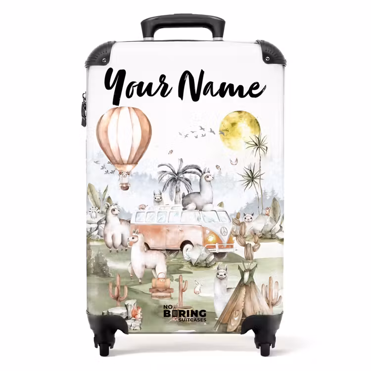 Suitcase with name - Alpaca adventure — 1