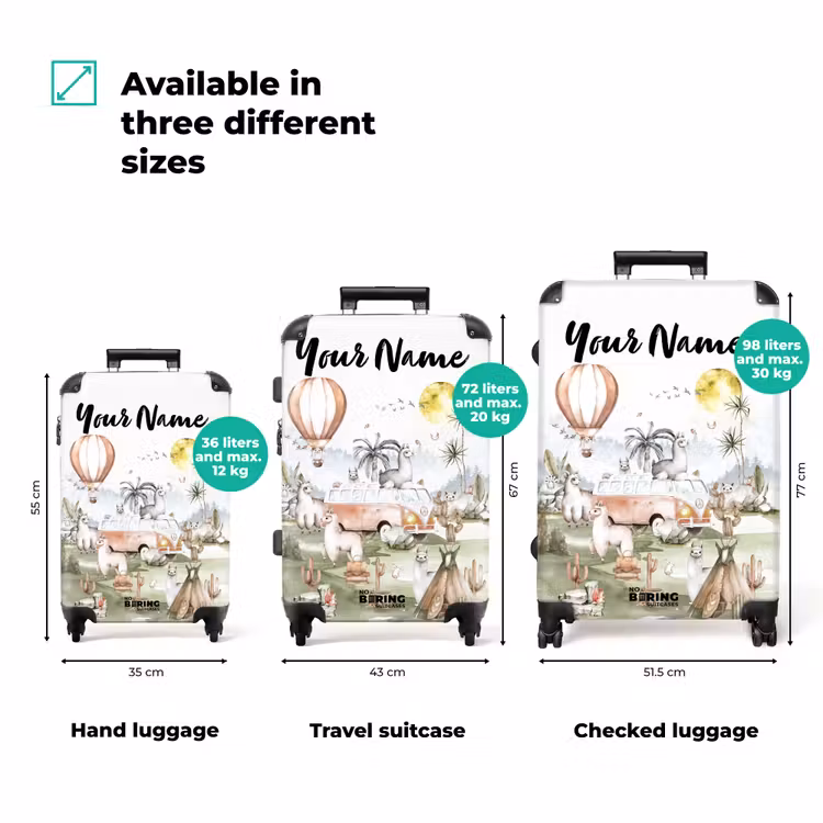 Suitcase with name - Alpaca adventure — 3