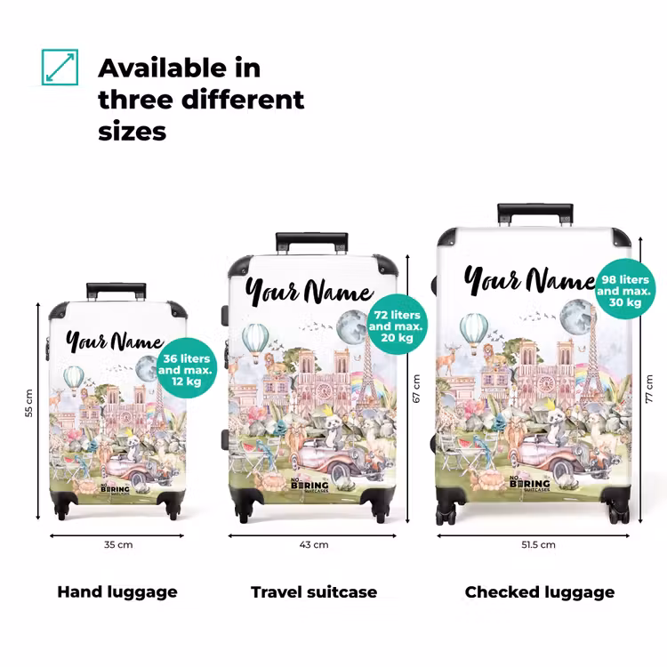 Suitcase with name - Animal fantasy city — 3
