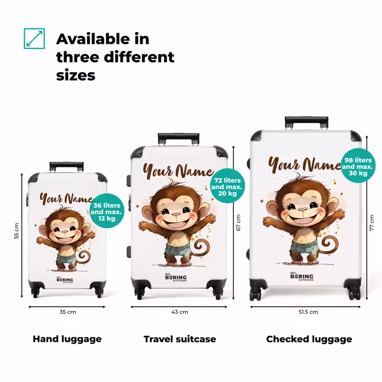 Suitcase with name - Arie monkey — 3