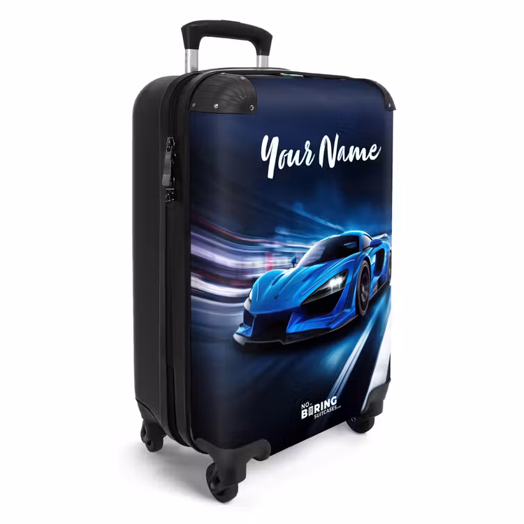 Suitcase with name - Blue blitz — 2