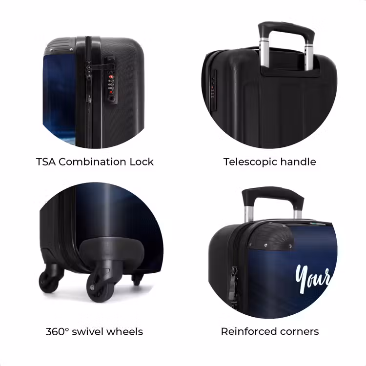 Suitcase with name - Blue blitz — 8