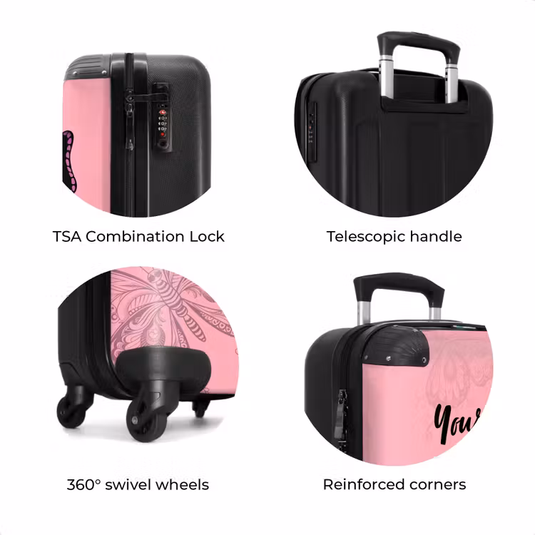 Suitcase with name - Bubblegum butterfly — 8