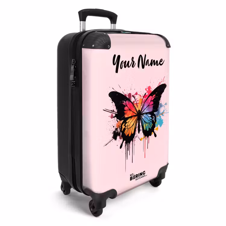 Suitcase with name - Butterfly Paint — 2