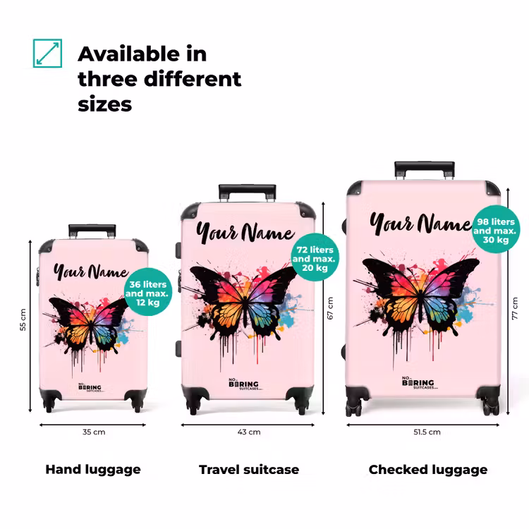 Suitcase with name - Butterfly Paint — 3