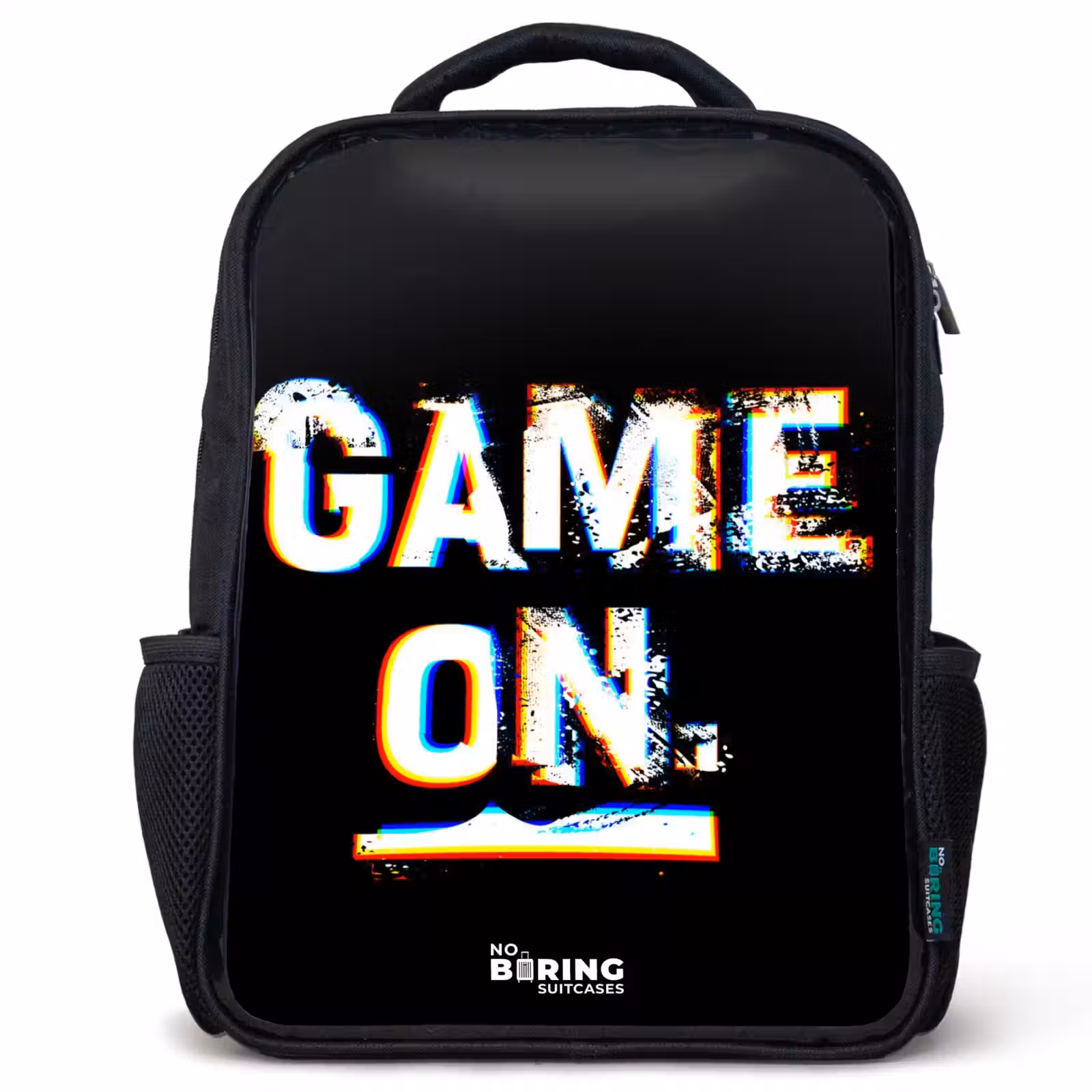Kids backpack - Black - Game on in black and white — 1