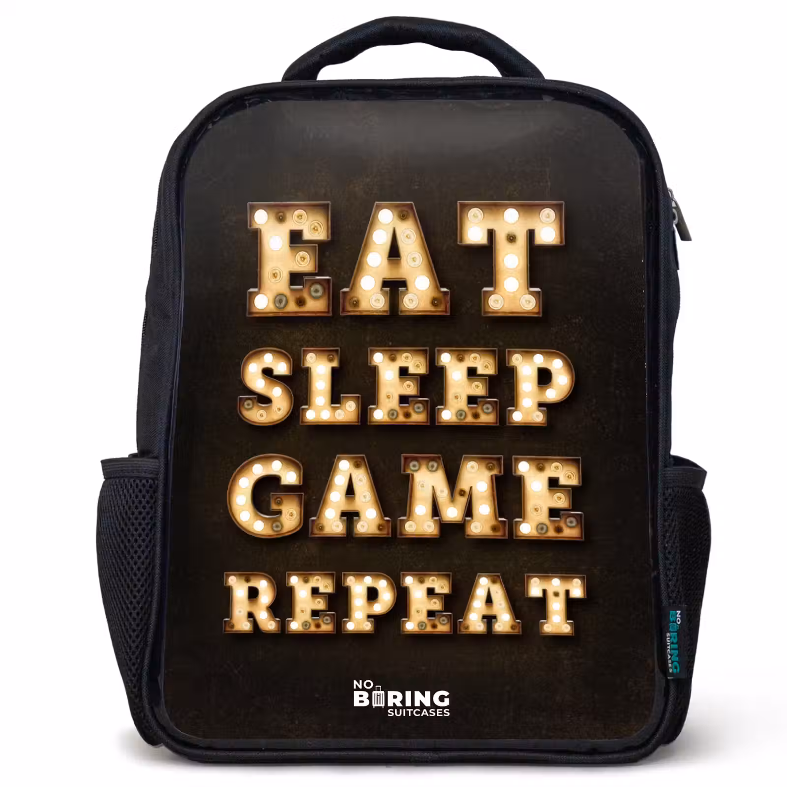 Kids backpack - Black - Qoute with light — 1