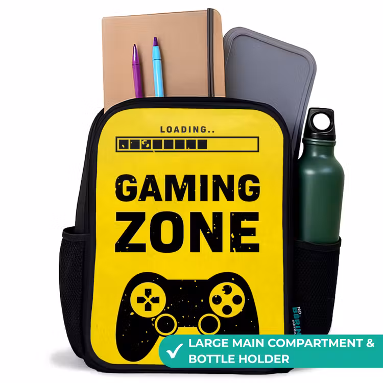 Kids backpack - Black - Black and yellow with gaming zone — 10