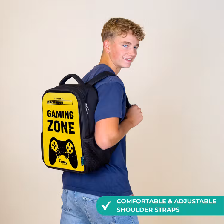 Kids backpack - Black - Black and yellow with gaming zone — 11