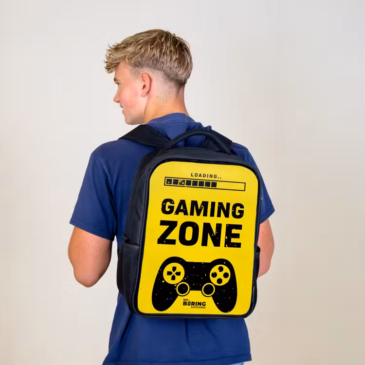 Kids backpack - Black - Black and yellow with gaming zone — 5